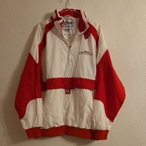 Vintage Chase Authentics Nascar Dale Earnhardt Jr Red and White Pullover Jacket
